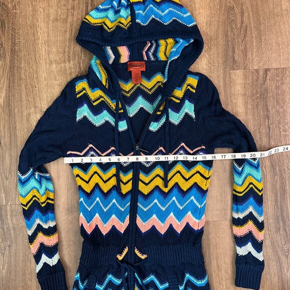 Missoni x Target Zig-zag Chevron Print Hooded LS Zip Cardigan Sz XS - Picture 5 of 9